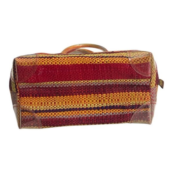 Kaloes Striped Multicolor Raffia Weaved Hand Shoulder Tote Purse/ Bag. - Picture 5 of 13